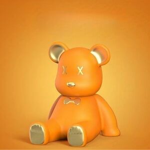 Mobile Phone Holder, Tablet holder, Orange & Gold Bear